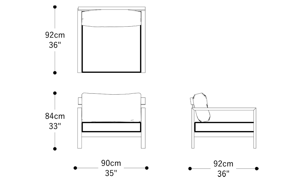 Image of the main dimensions of the product
